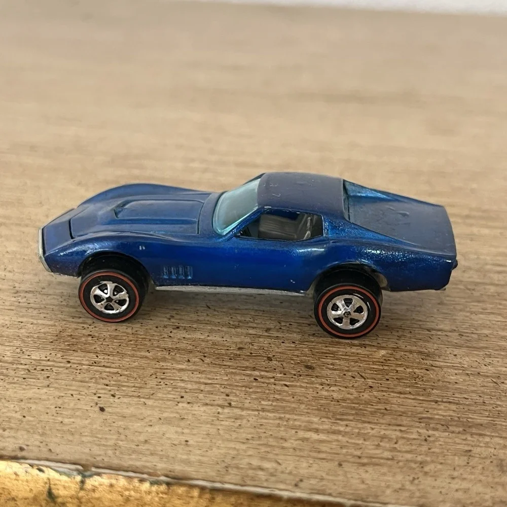 1968 Hot Wheels Redline Custom Corvette Blue Hong Kong HK Vintage